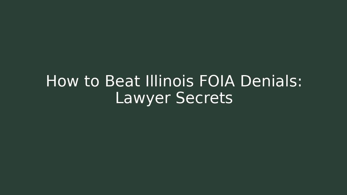 How to Beat Illinois FOIA Denials: Lawyer Secrets