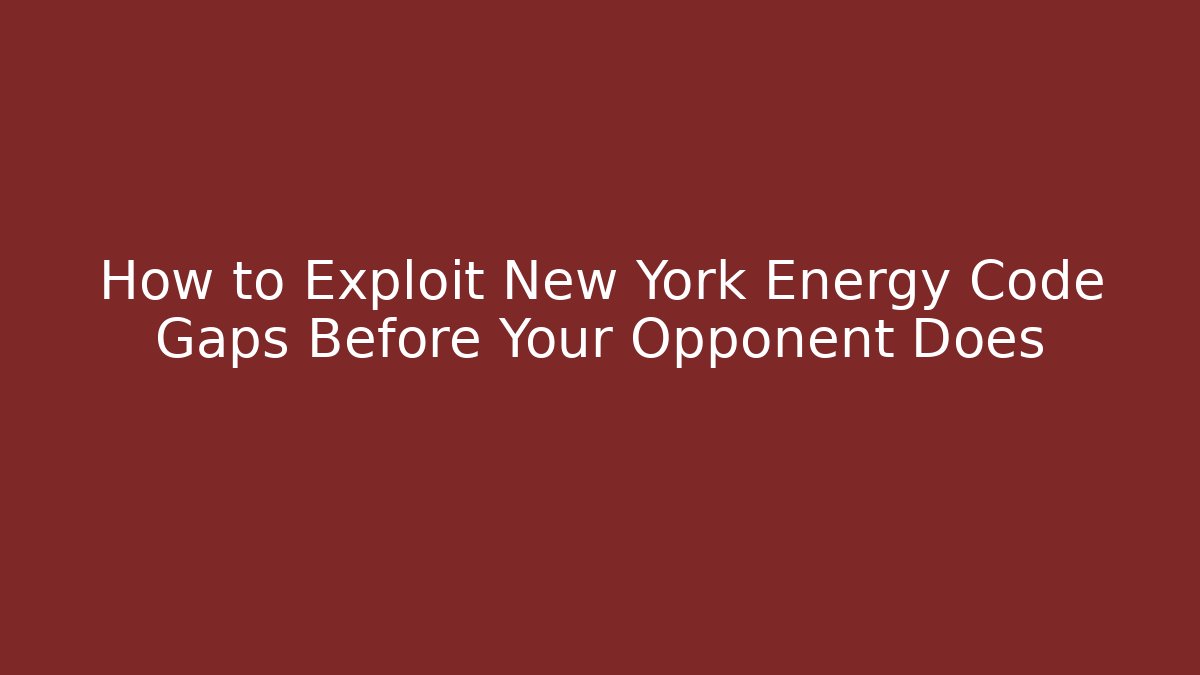 How to Exploit New York Energy Code Gaps Before Your Opponent Does - Magmic