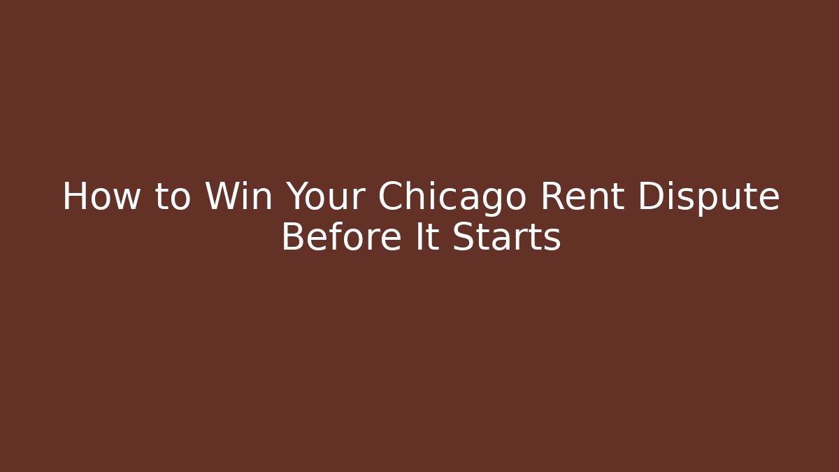 How to Win Your Chicago Rent Dispute Before It Starts