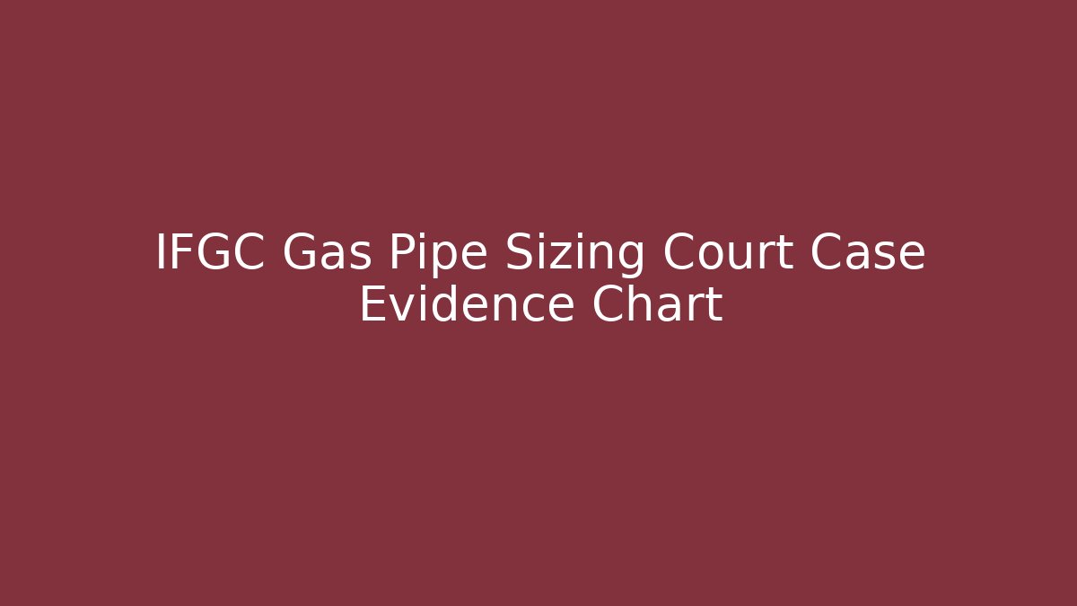 IFGC Gas Pipe Sizing Court Case Evidence Chart