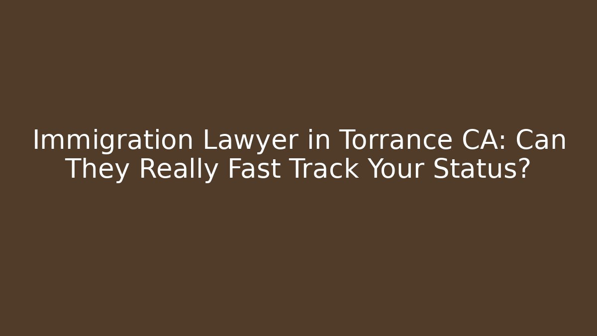 Immigration Lawyer in Torrance CA: Can They Really Fast Track Your Status?