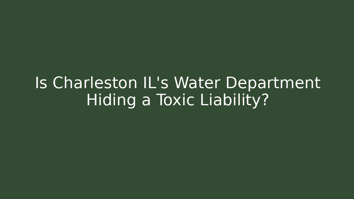 Is Charleston IL's Water Department Hiding a Toxic Liability?