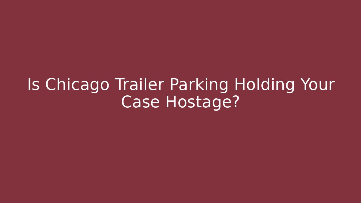 Is Chicago Trailer Parking Holding Your Case Hostage? - Magmic