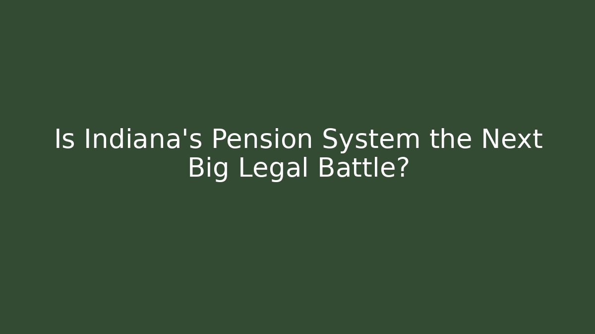 Is Indiana's Pension System the Next Big Legal Battle?