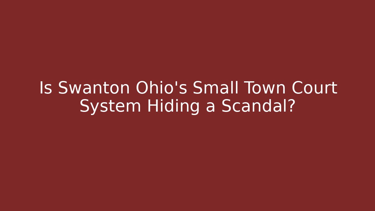Is Swanton Ohio's Small Town Court System Hiding a Scandal?