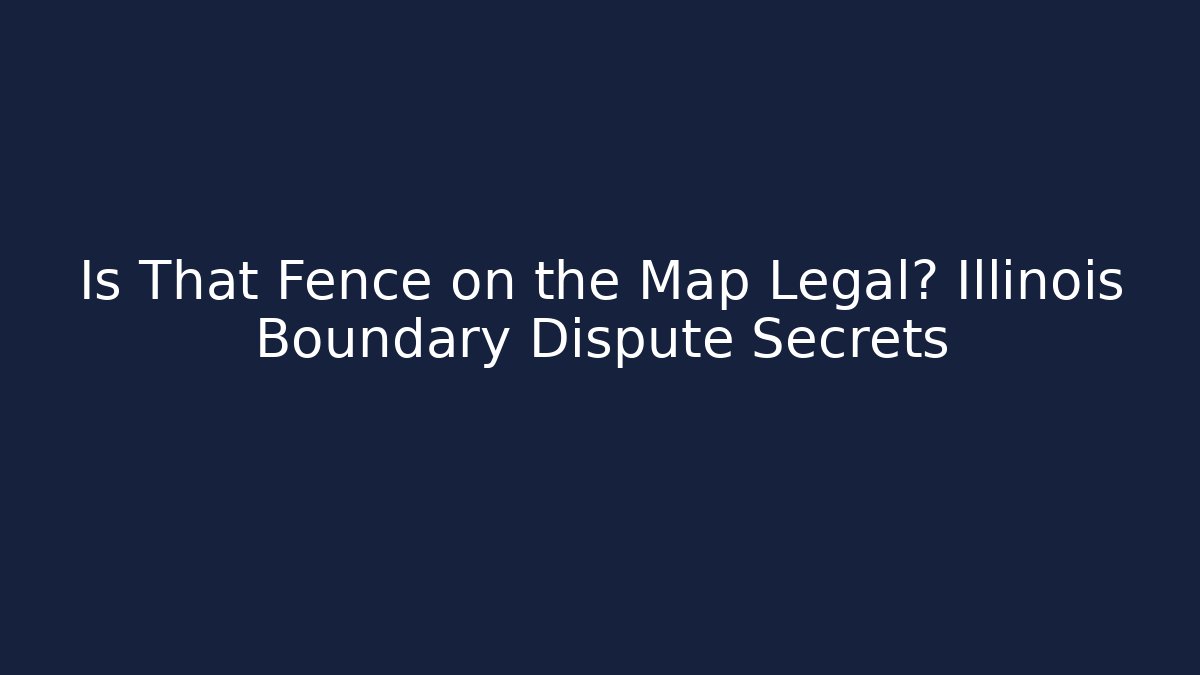 Is That Fence on the Map Legal? Illinois Boundary Dispute Secrets
