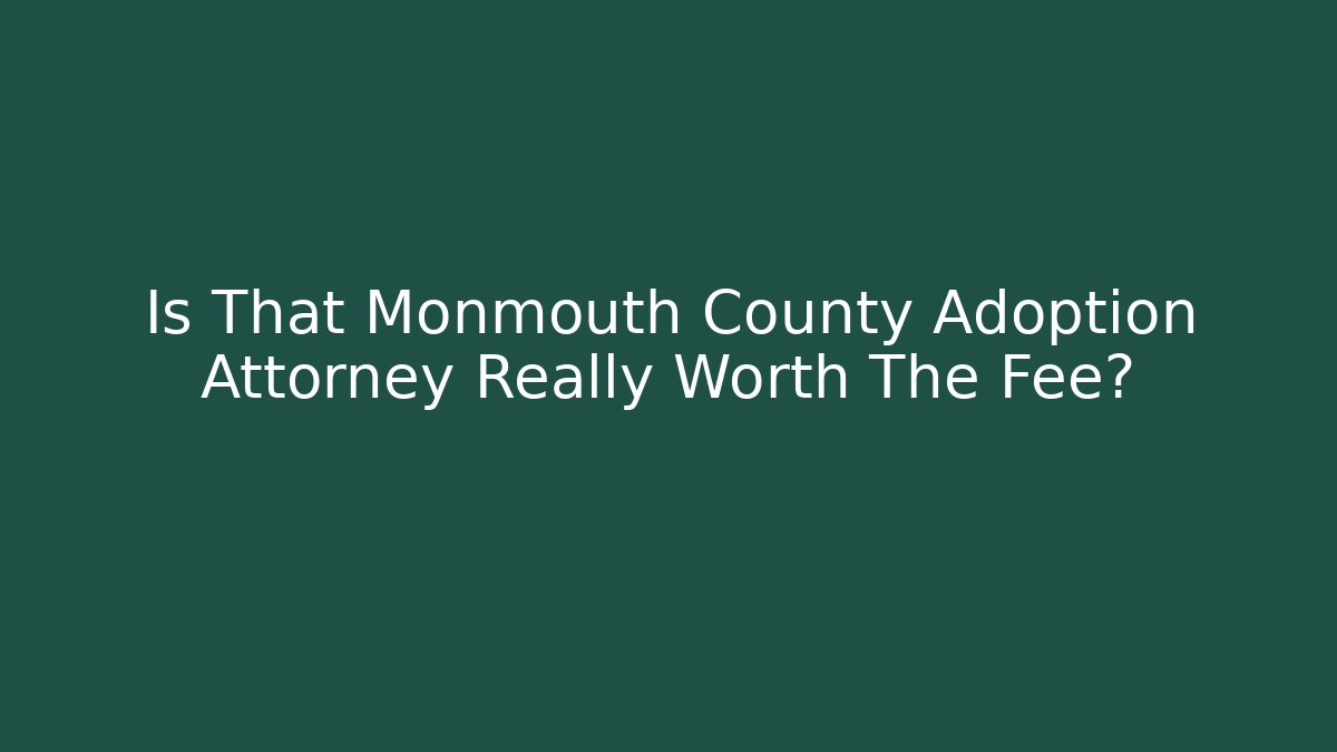 Is That Monmouth County Adoption Attorney Really Worth The Fee?