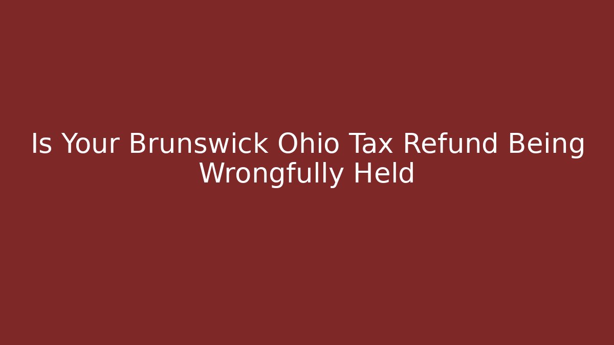 Is Your Brunswick Ohio Tax Refund Being Wrongfully Held - Magmic