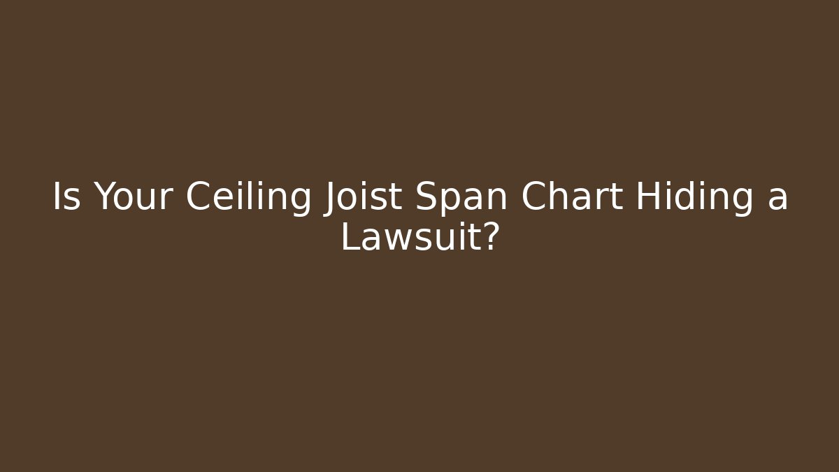 Is Your Ceiling Joist Span Chart Hiding a Lawsuit? - Magmic