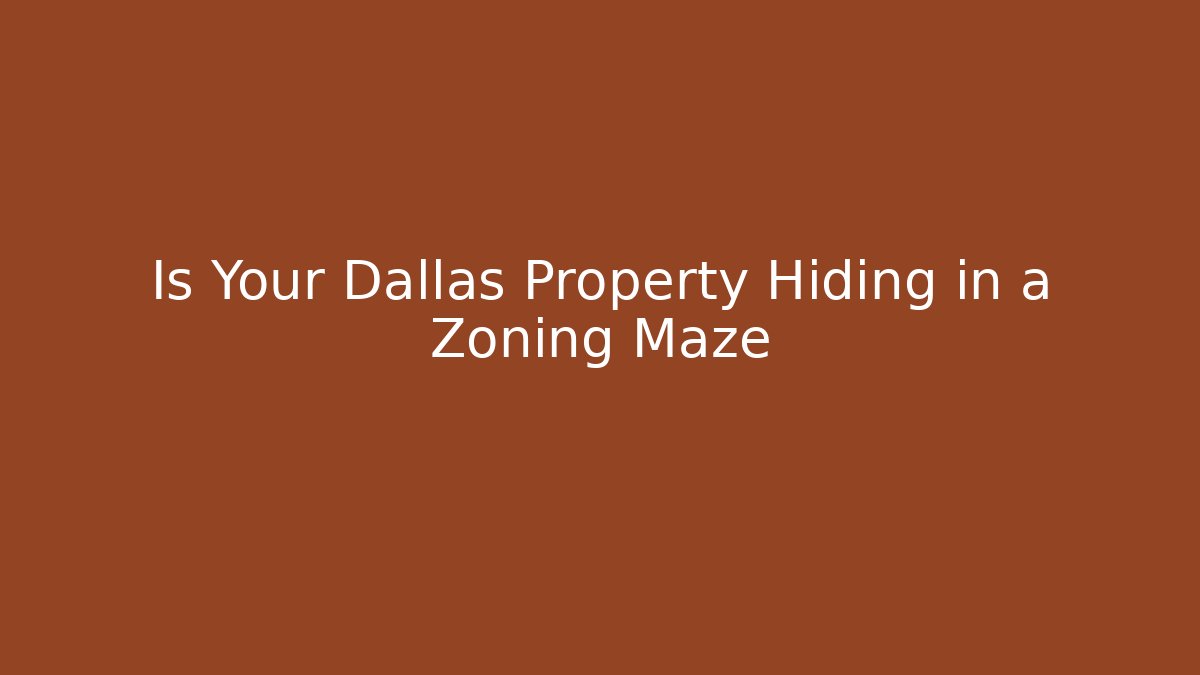 Is Your Dallas Property Hiding in a Zoning Maze