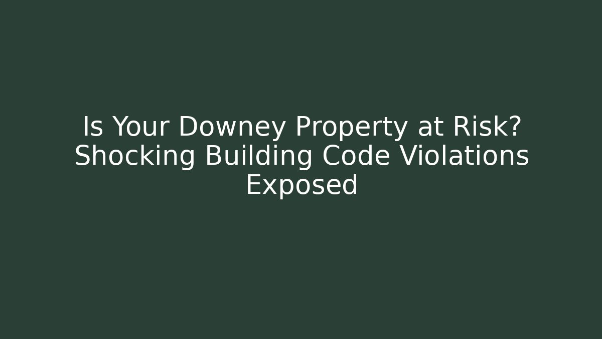 Is Your Downey Property at Risk? Shocking Building Code Violations Exposed