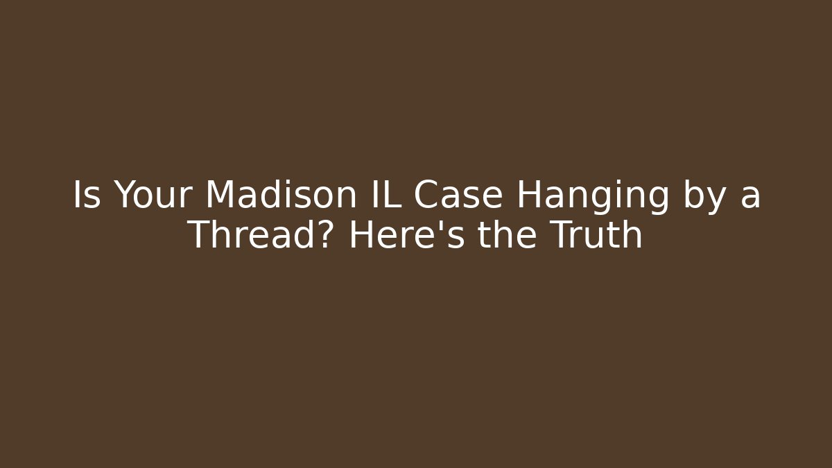 Is Your Madison IL Case Hanging by a Thread? Here's the Truth