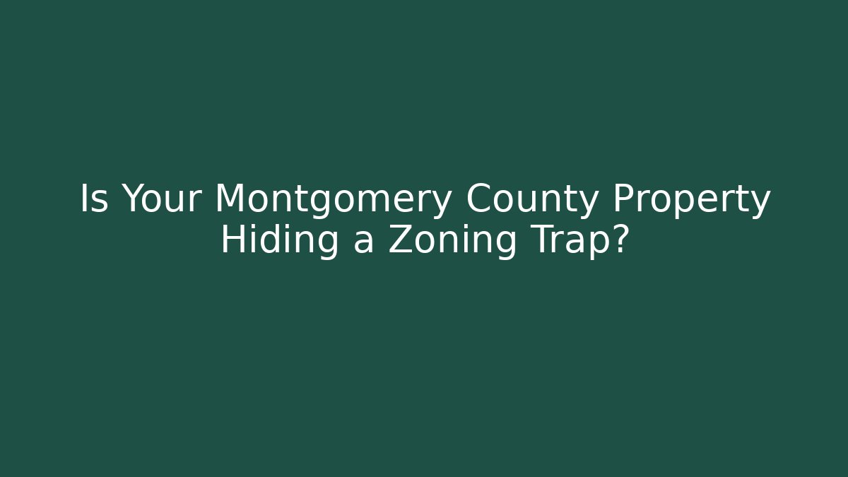 Is Your Montgomery County Property Hiding a Zoning Trap?