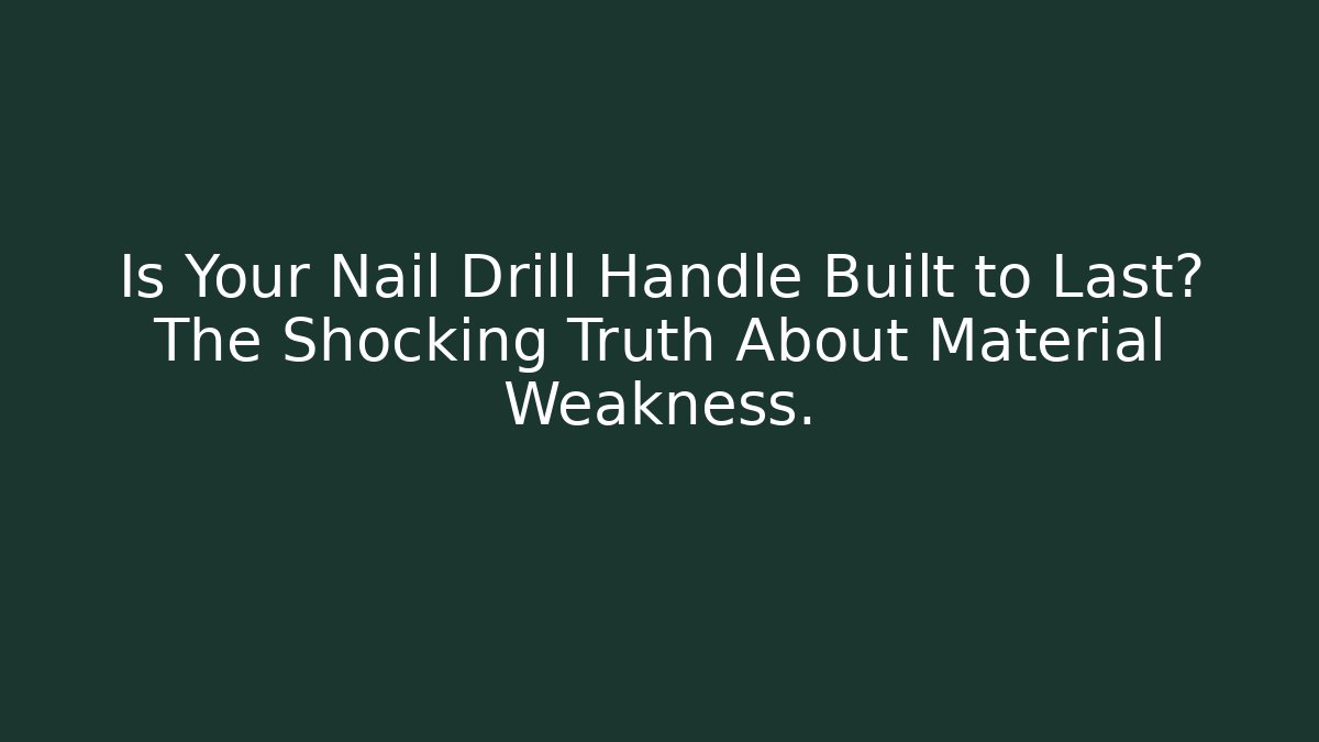 Is Your Nail Drill Handle Built to Last? The Shocking Truth About Material Weakness.