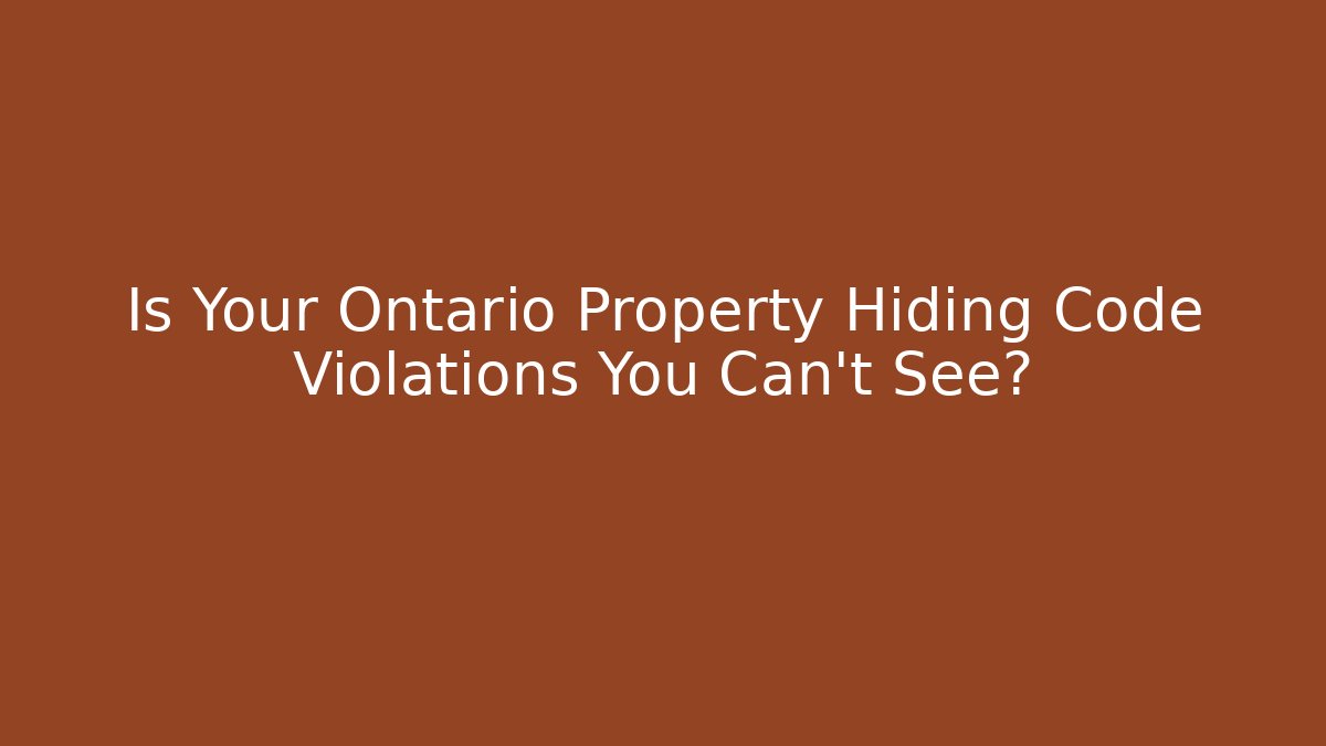 Is Your Ontario Property Hiding Code Violations You Can’t See? - Magmic