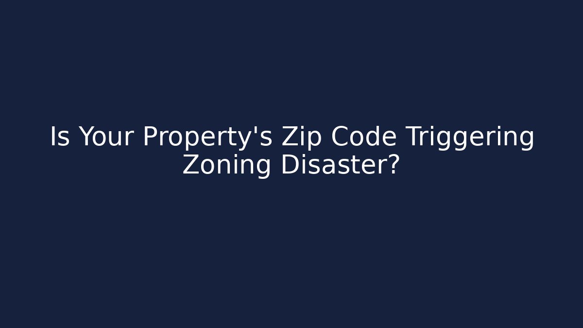 Is Your Property's Zip Code Triggering Zoning Disaster?