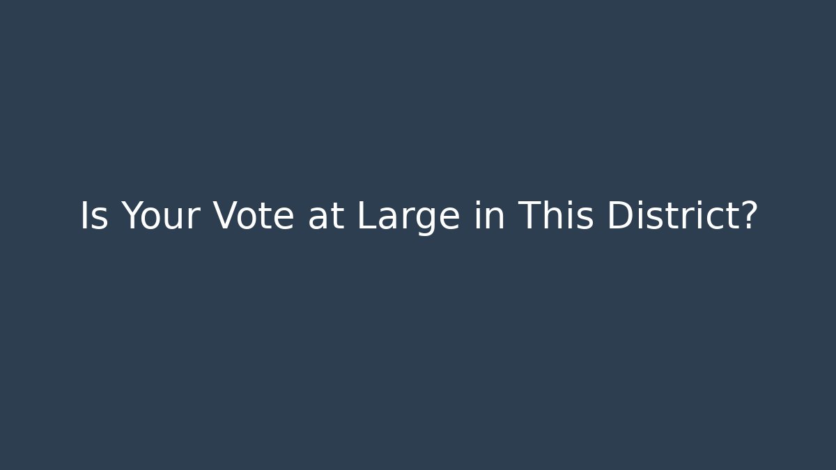 Is Your Vote at Large in This District?