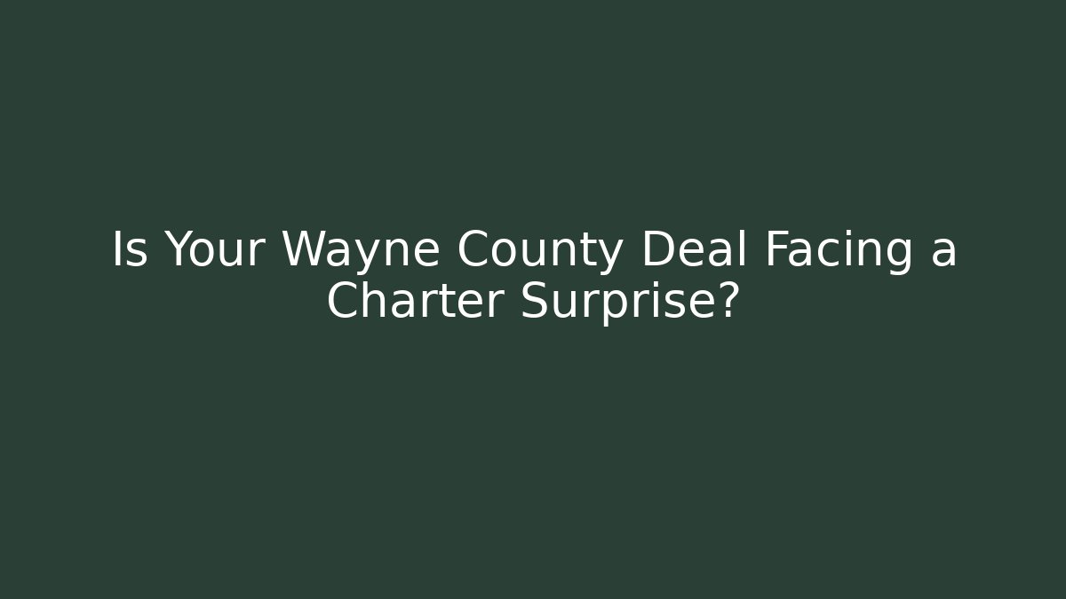 Is Your Wayne County Deal Facing a Charter Surprise? - Magmic