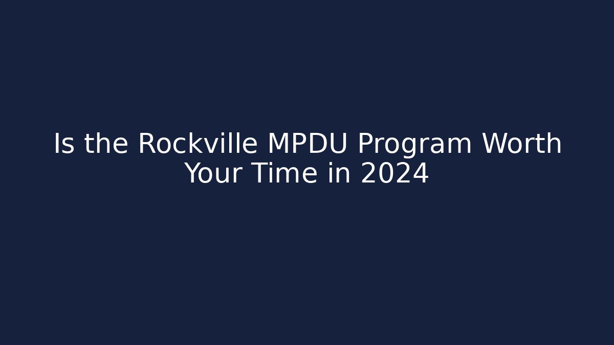 Is the Rockville MPDU Program Worth Your Time in 2024 - Magmic
