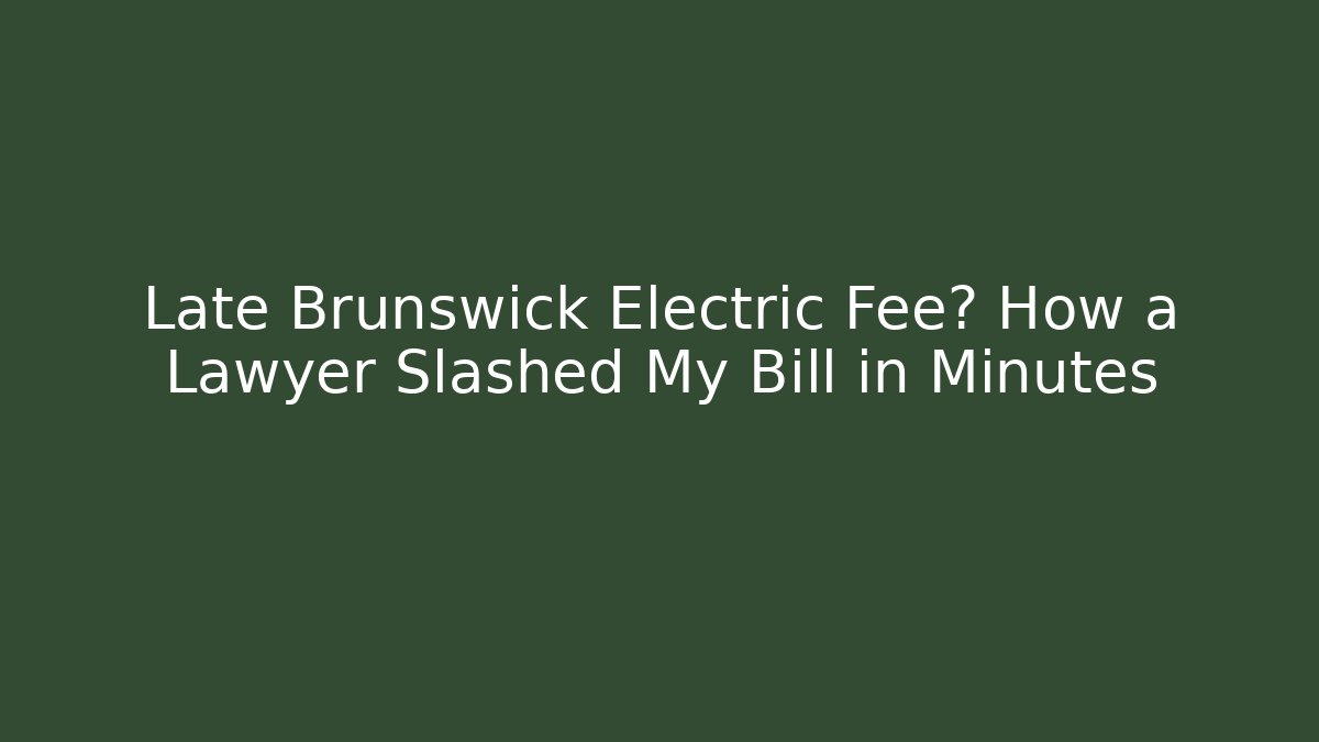Late Brunswick Electric Fee? How a Lawyer Slashed My Bill in Minutes