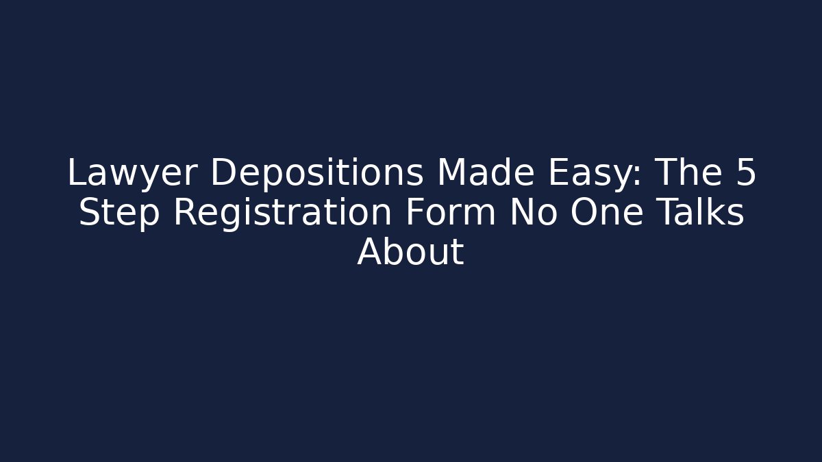 Lawyer Depositions Made Easy: The 5 Step Registration Form No One Talks About