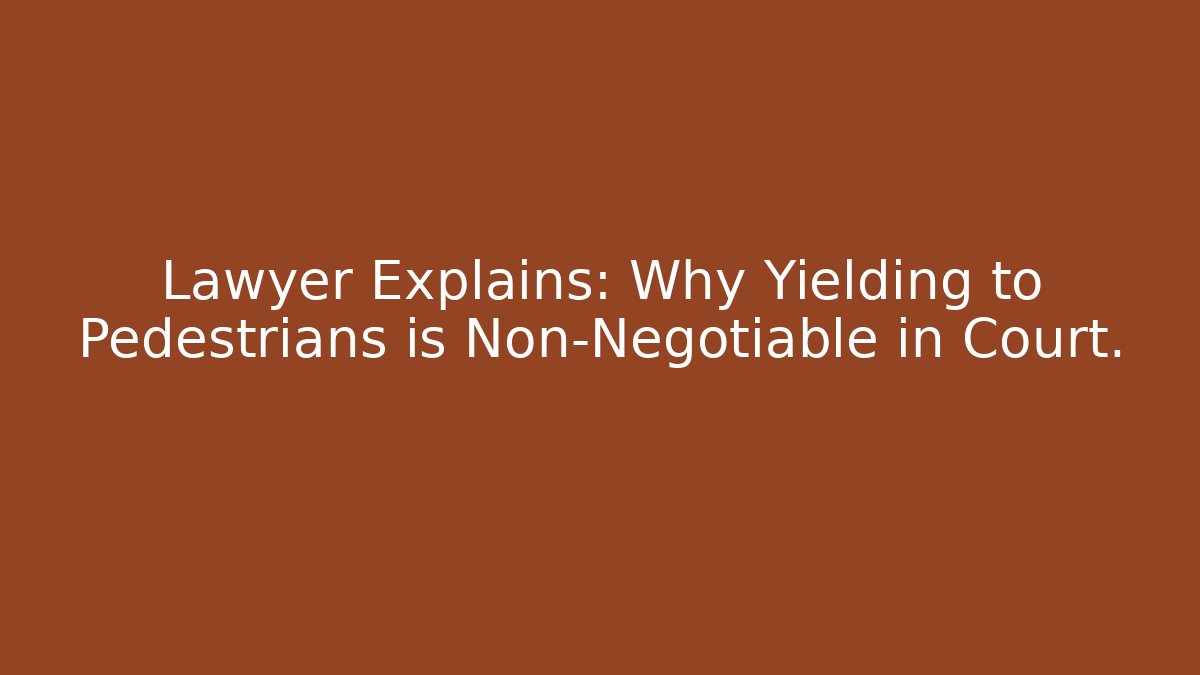 Lawyer Explains: Why Yielding to Pedestrians is Non-Negotiable in Court.