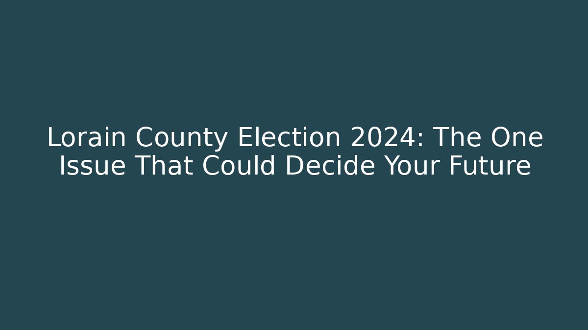 Lorain County Election 2024: The One Issue That Could Decide Your Future - Magmic