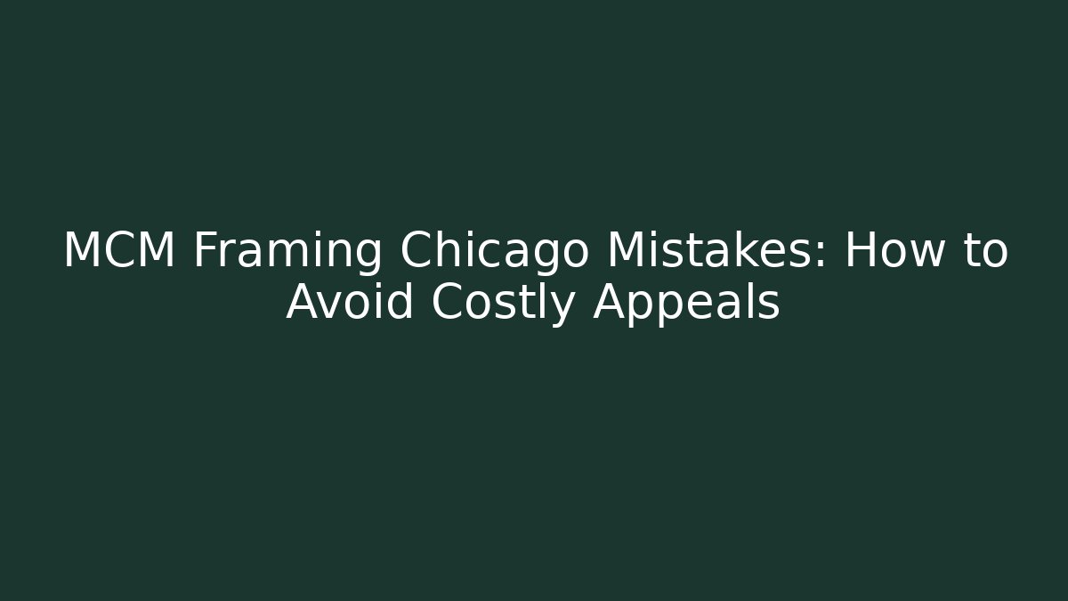 MCM Framing Chicago Mistakes: How to Avoid Costly Appeals - Magmic