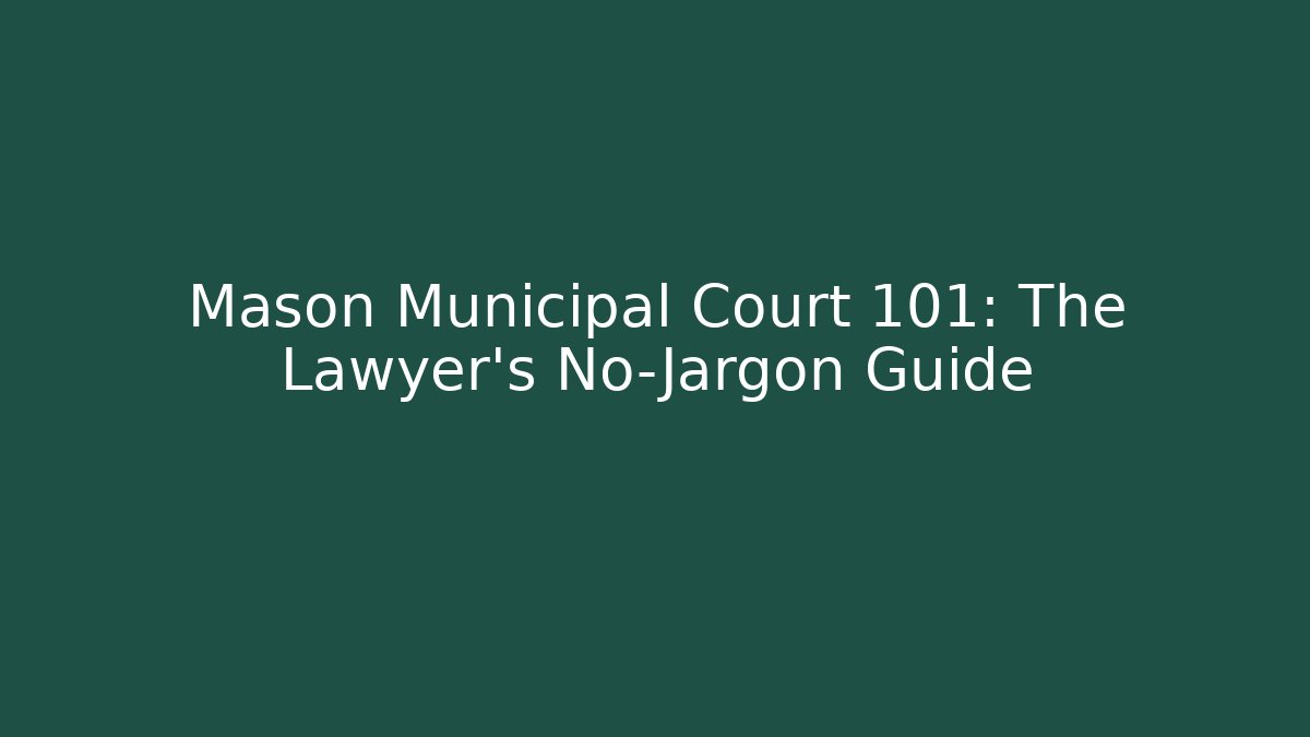 Mason Municipal Court 101: The Lawyer's No-Jargon Guide