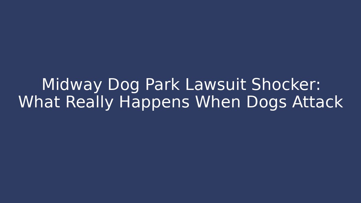 Midway Dog Park Lawsuit Shocker: What Really Happens When Dogs Attack