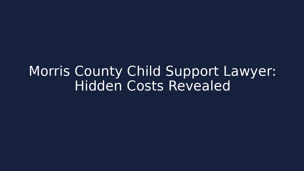 Morris County Child Support Lawyer: Hidden Costs Revealed