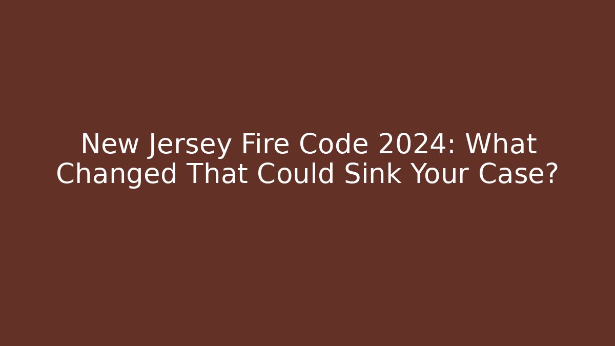 New Jersey Fire Code 2024: What Changed That Could Sink Your Case? - Magmic
