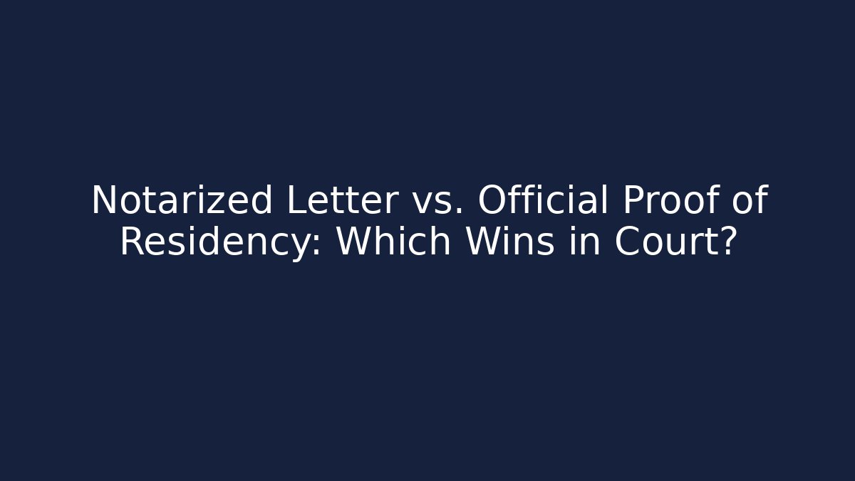Notarized Letter vs. Official Proof of Residency: Which Wins in Court?