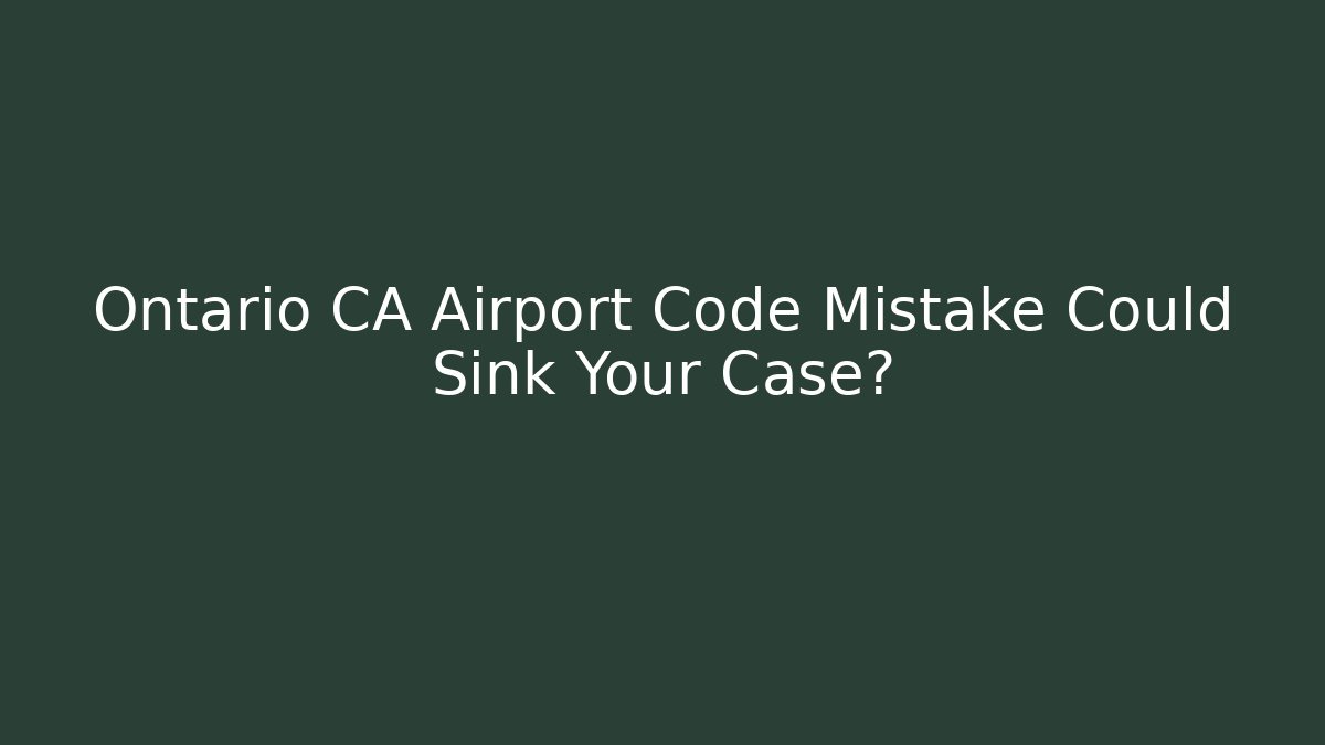 Ontario CA Airport Code Mistake Could Sink Your Case? - Magmic