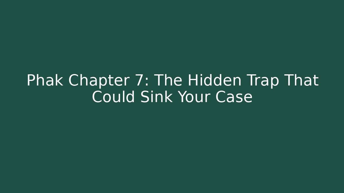 Phak Chapter 7: The Hidden Trap That Could Sink Your Case - Magmic