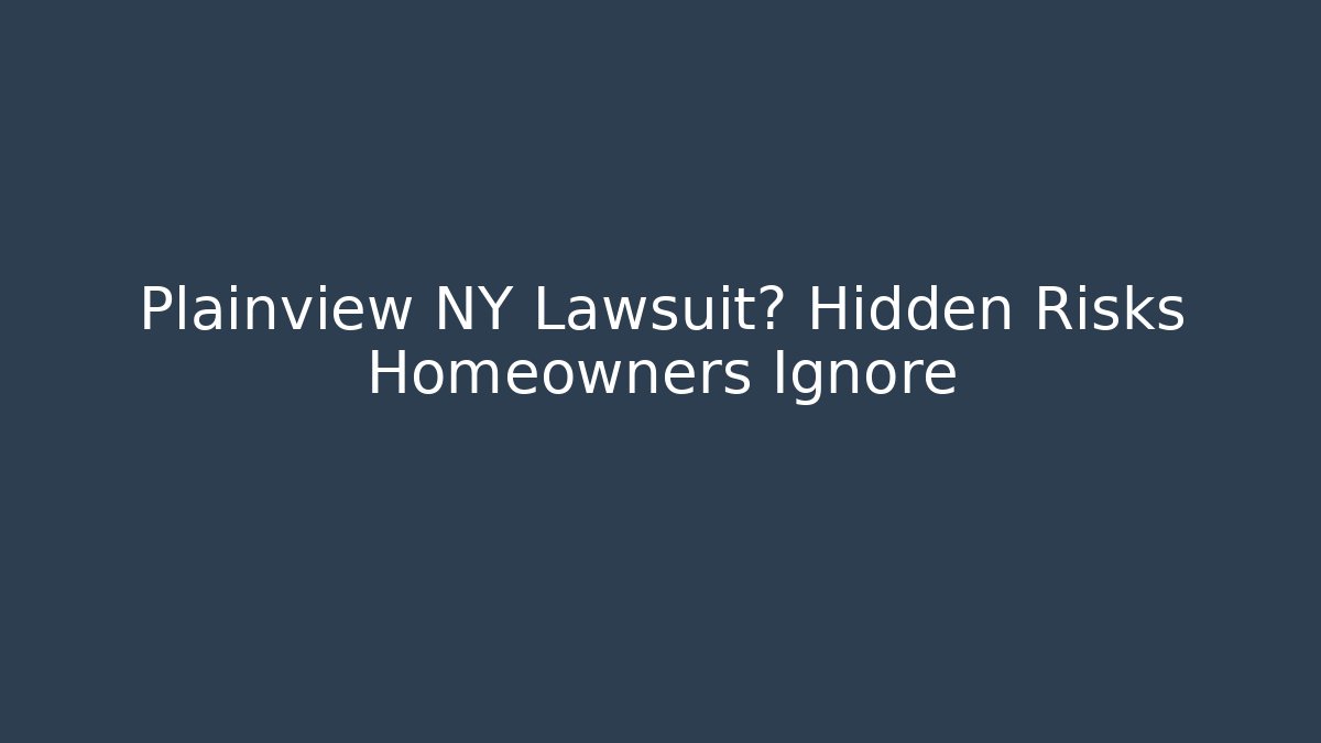 Plainview NY Lawsuit? Hidden Risks Homeowners Ignore - Magmic
