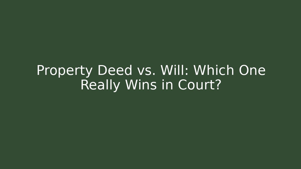 Property Deed vs. Will: Which One Really Wins in Court?