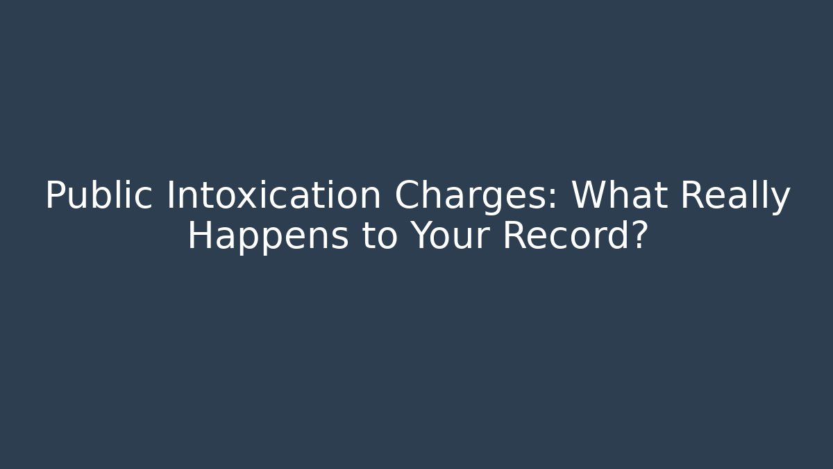 Public Intoxication Charges: What Really Happens to Your Record? - Magmic