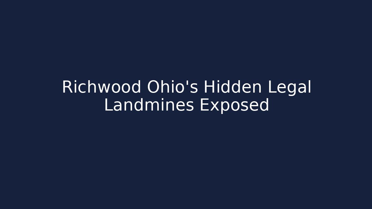 Richwood Ohio’s Hidden Legal Landmines Exposed