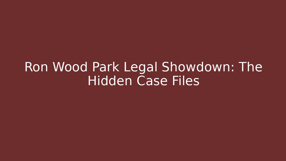 Ron Wood Park Legal Showdown: The Hidden Case Files