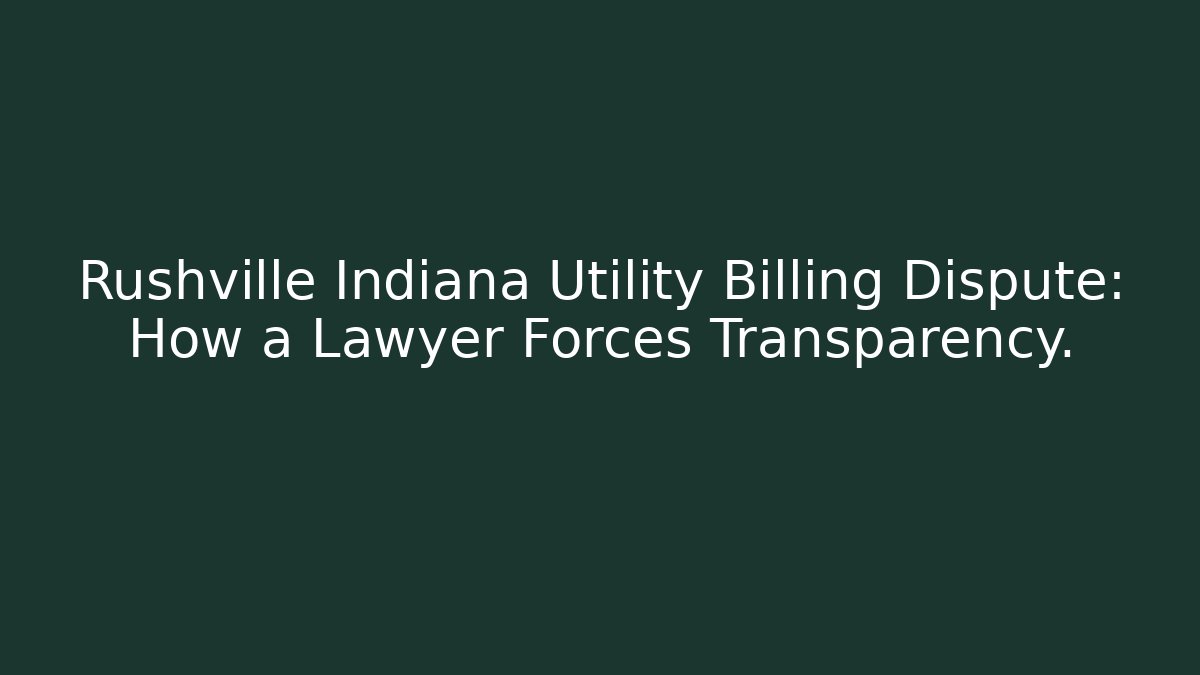 Rushville Indiana Utility Billing Dispute: How a Lawyer Forces Transparency.