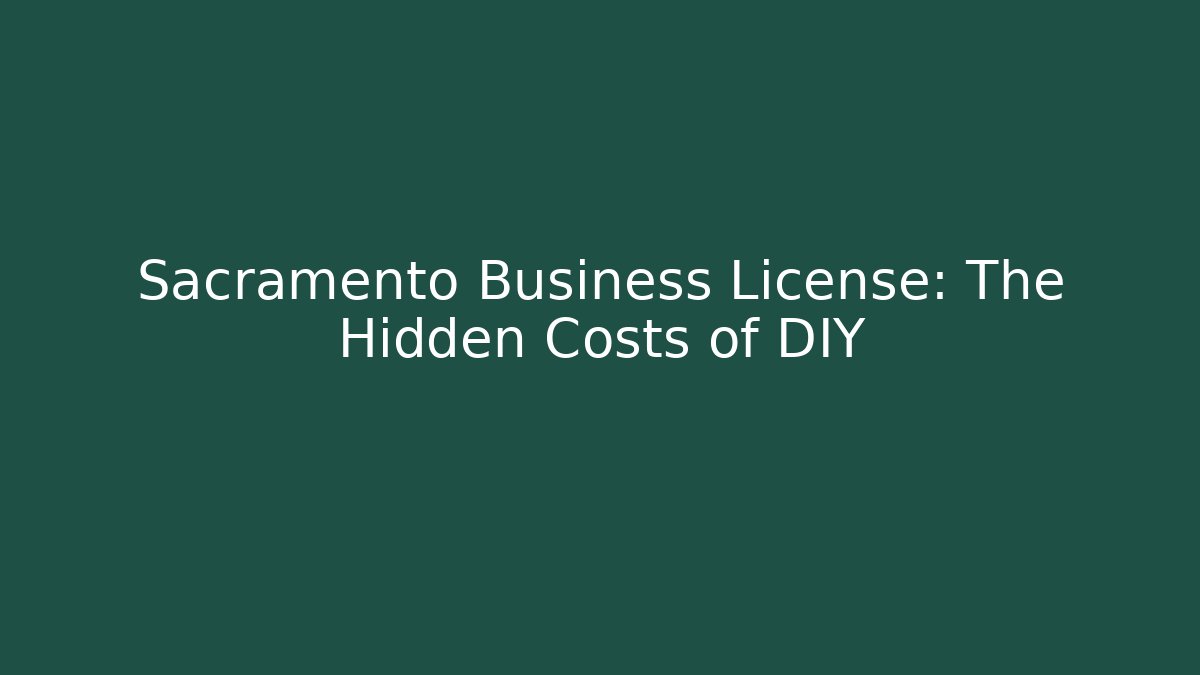 Sacramento Business License: The Hidden Costs of DIY