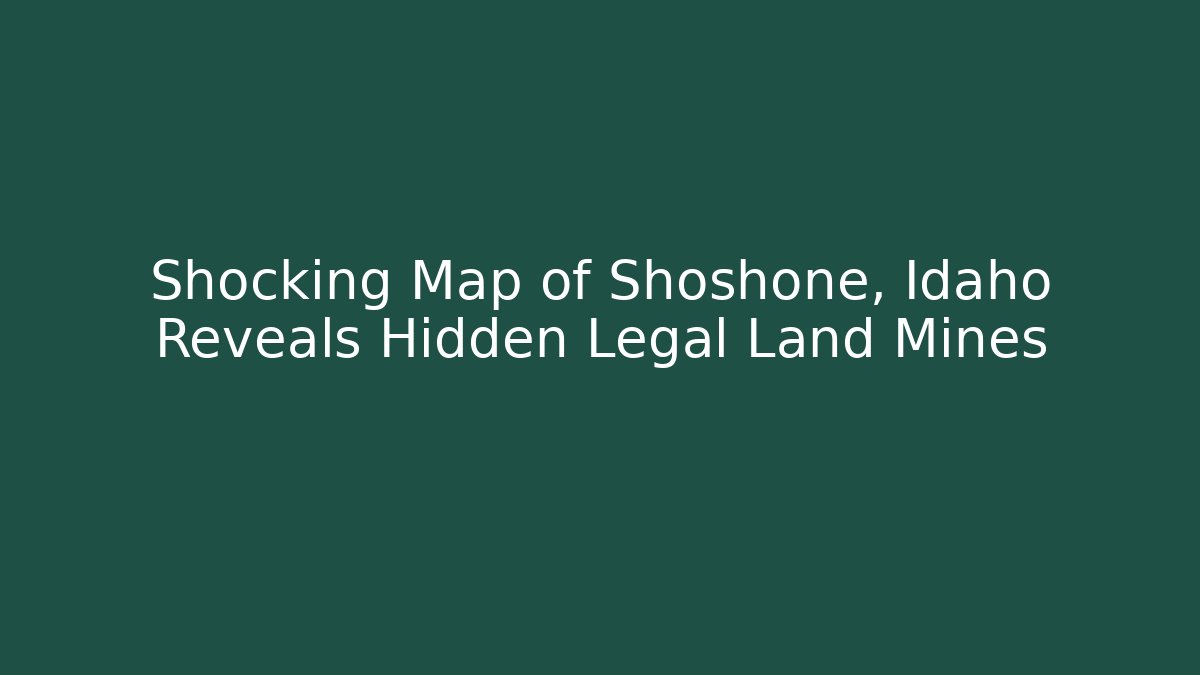 Shocking Map of Shoshone, Idaho Reveals Hidden Legal Land Mines