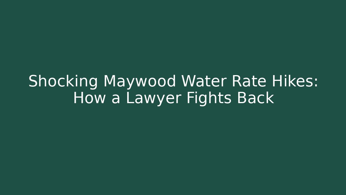 Shocking Maywood Water Rate Hikes: How a Lawyer Fights Back