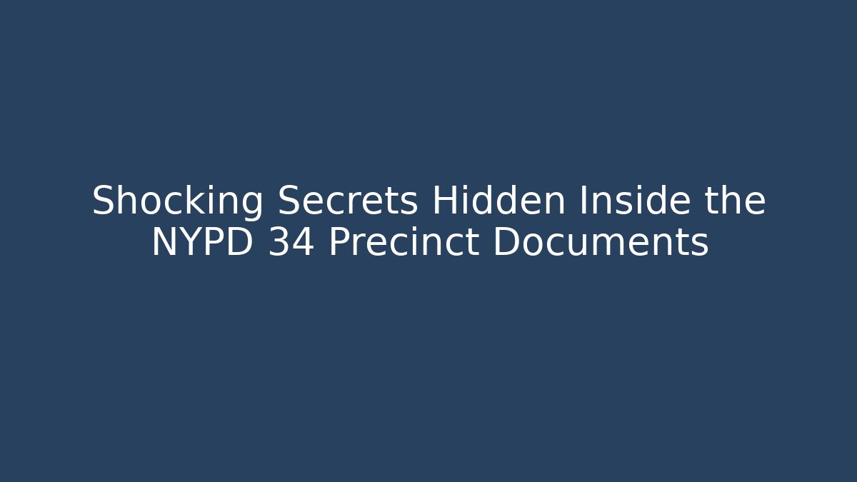 nypd 34 precinct
