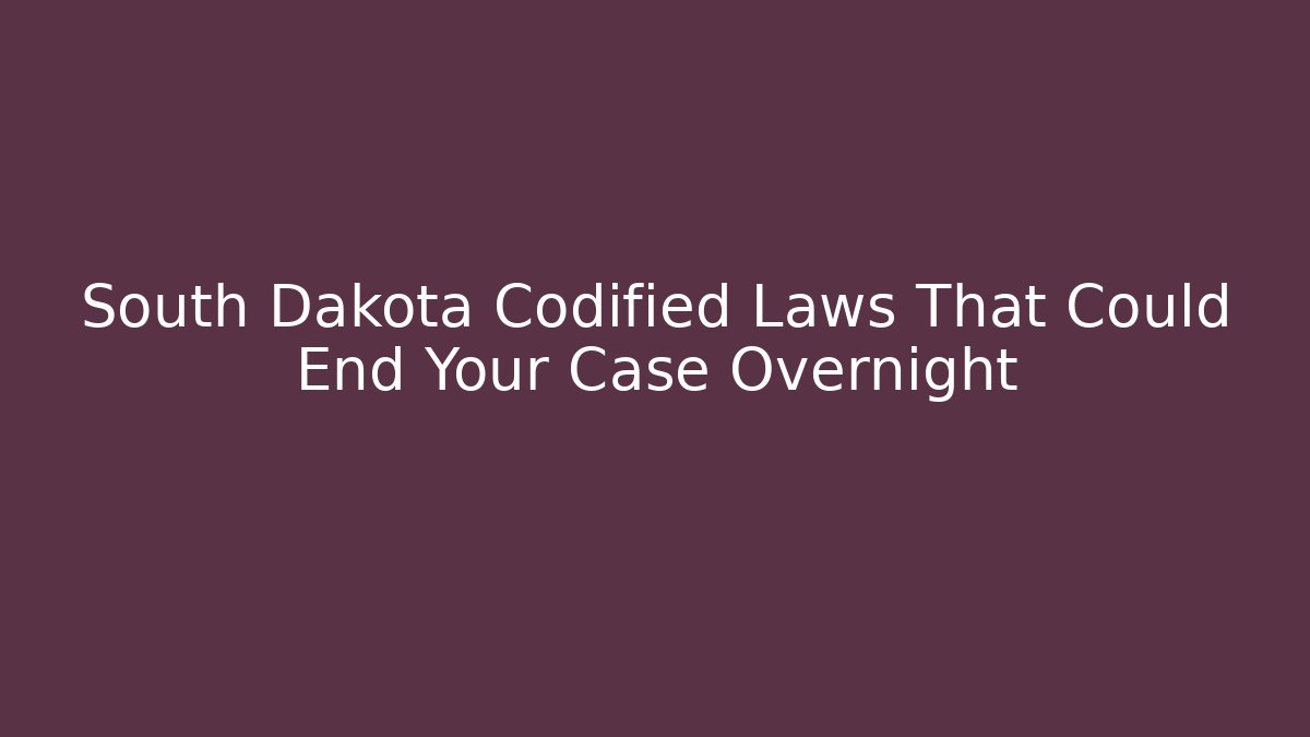 South Dakota Codified Laws That Could End Your Case Overnight