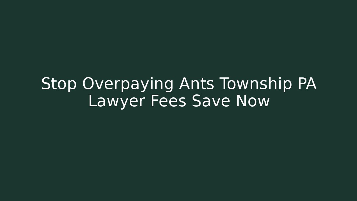 Stop Overpaying Ants Township PA Lawyer Fees Save Now