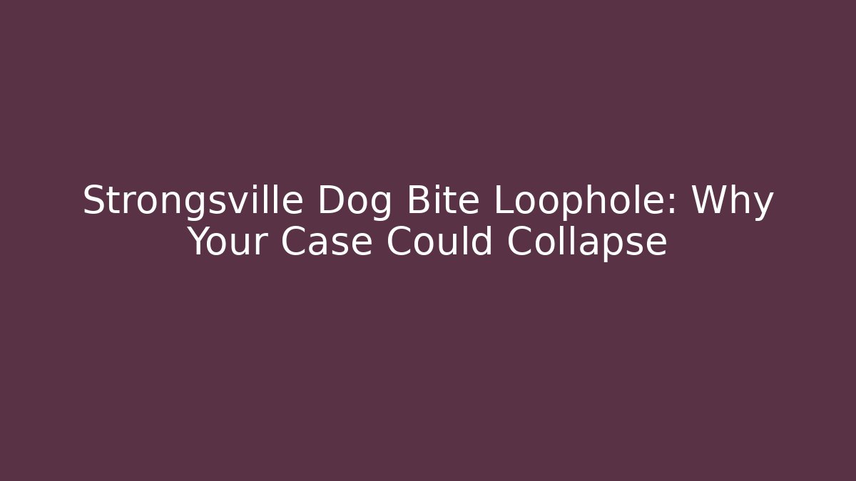 Strongsville Dog Bite Loophole: Why Your Case Could Collapse