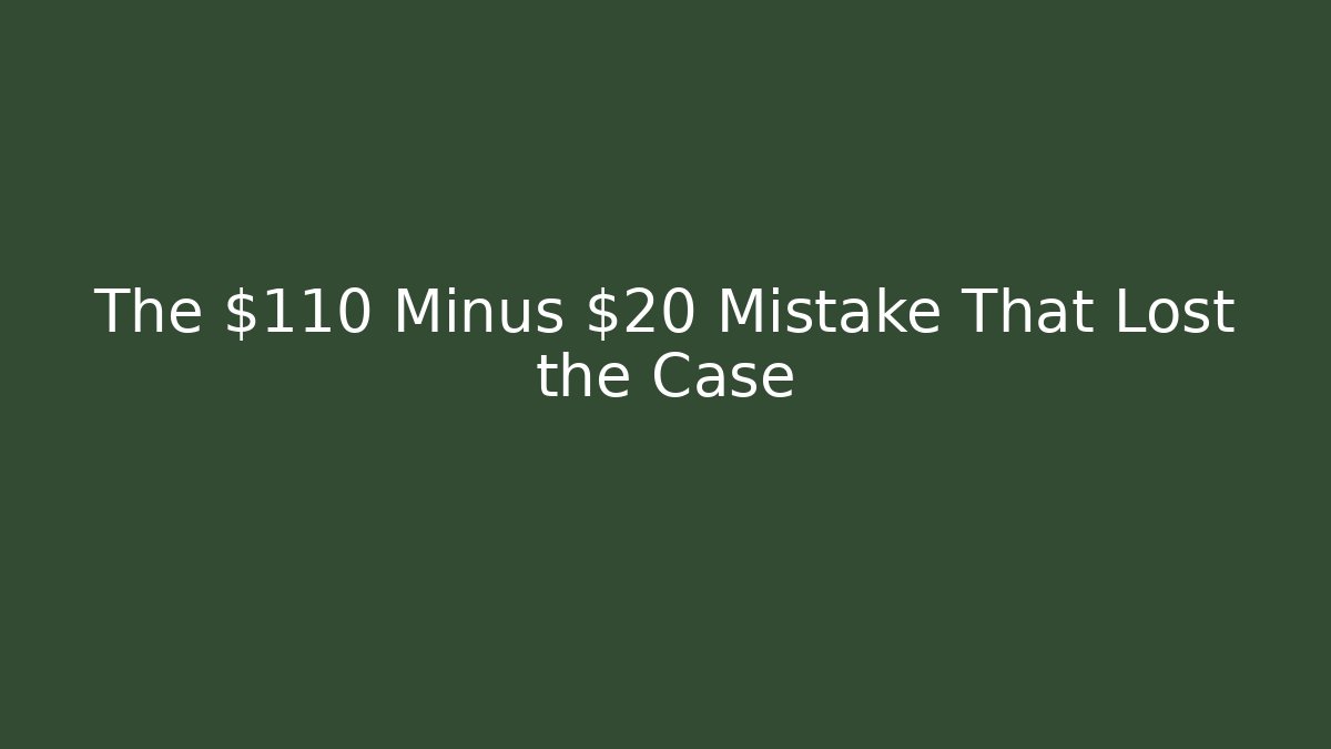 The $110 Minus $20 Mistake That Lost the Case