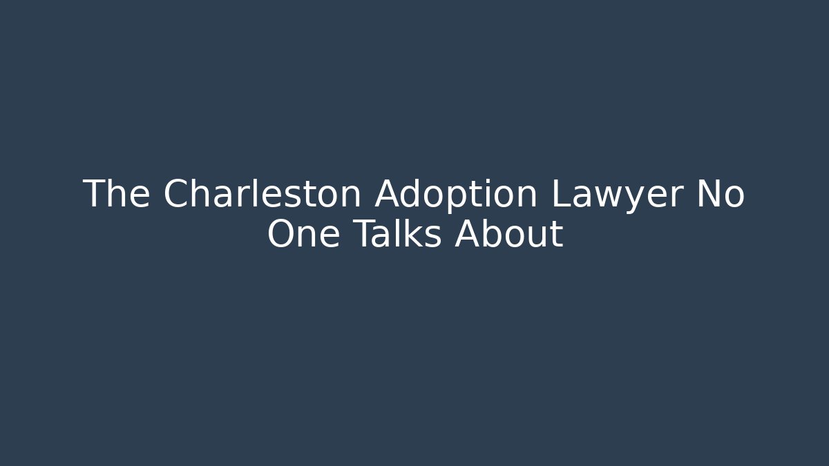 The Charleston Adoption Lawyer No One Talks About